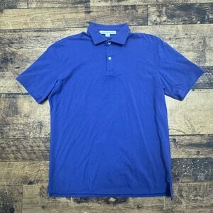 LACC Holderness & Bourne Mens Large L Blue Golf Polo‎ Shirt Tailored Fit